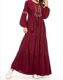 2PC Embroidered Long Maxi And Trouser