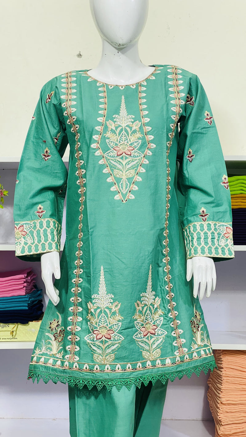 Chic Azmat Lawn Suit Set Featuring Patch Embroidery